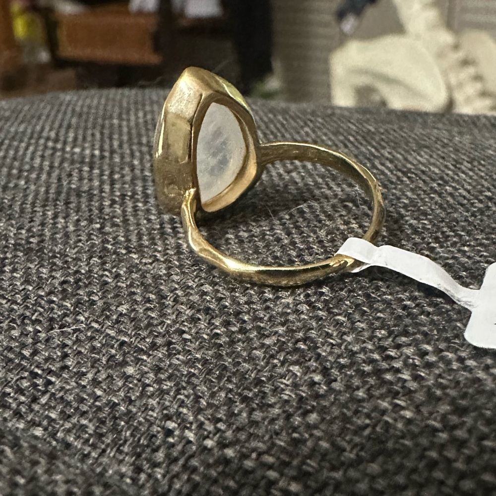 14K Gold Plated 925 Sterling Silver Rainbow Moonstone Ring 7 - Picture 5 of 13